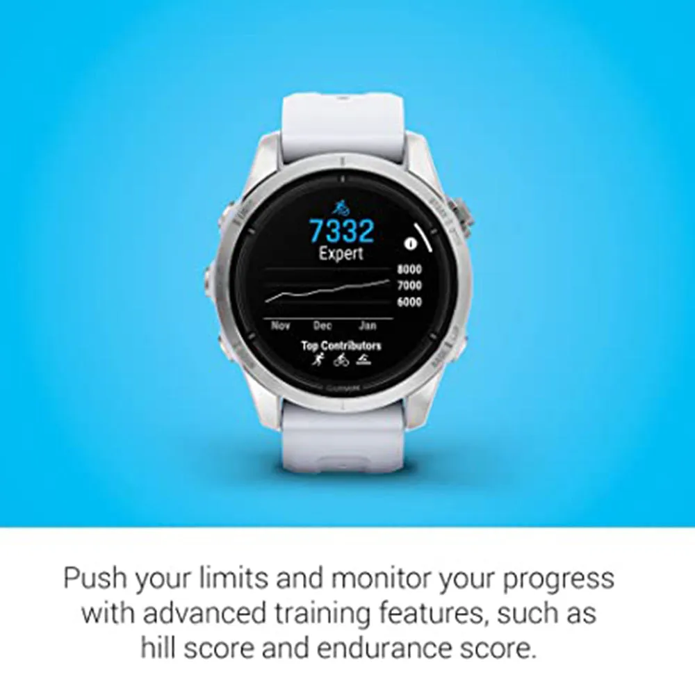 Garmin epix Pro (Gen 2) Standard Edition 42mm Whitestone Advanced Training Technology Built-in Flashlight High Performance Smartwatch - 010-02802-00