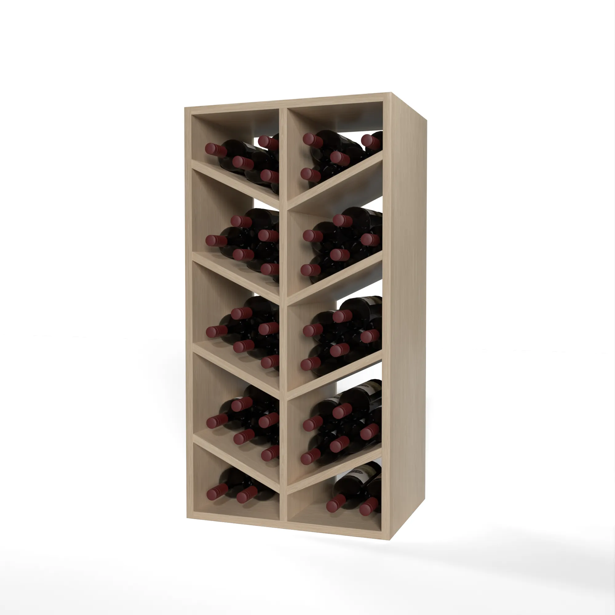 GrandCellar™ - 4 Column Full-Depth Chevron Wine Bin - 36"