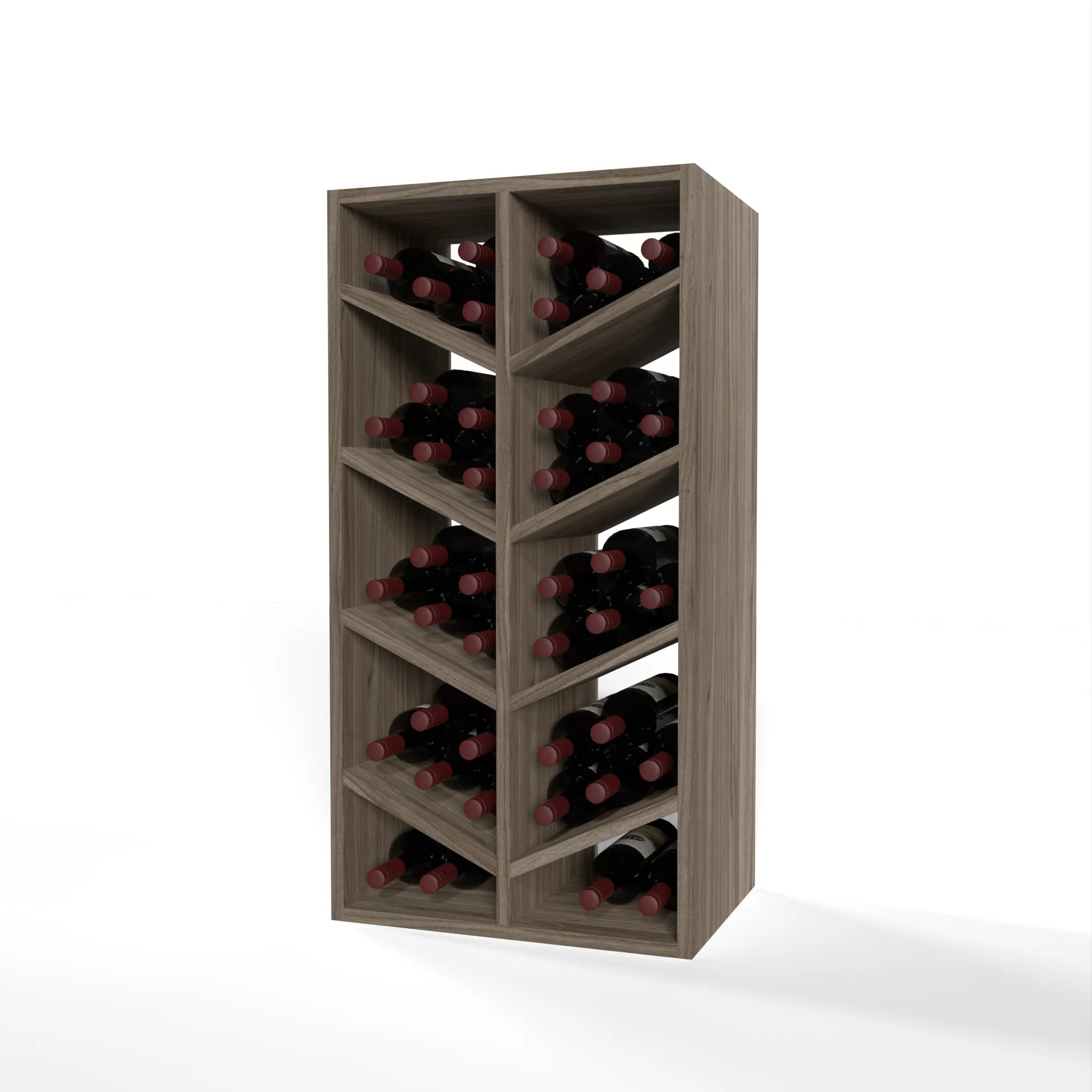 GrandCellar™ - 4 Column Full-Depth Chevron Wine Bin - 36"