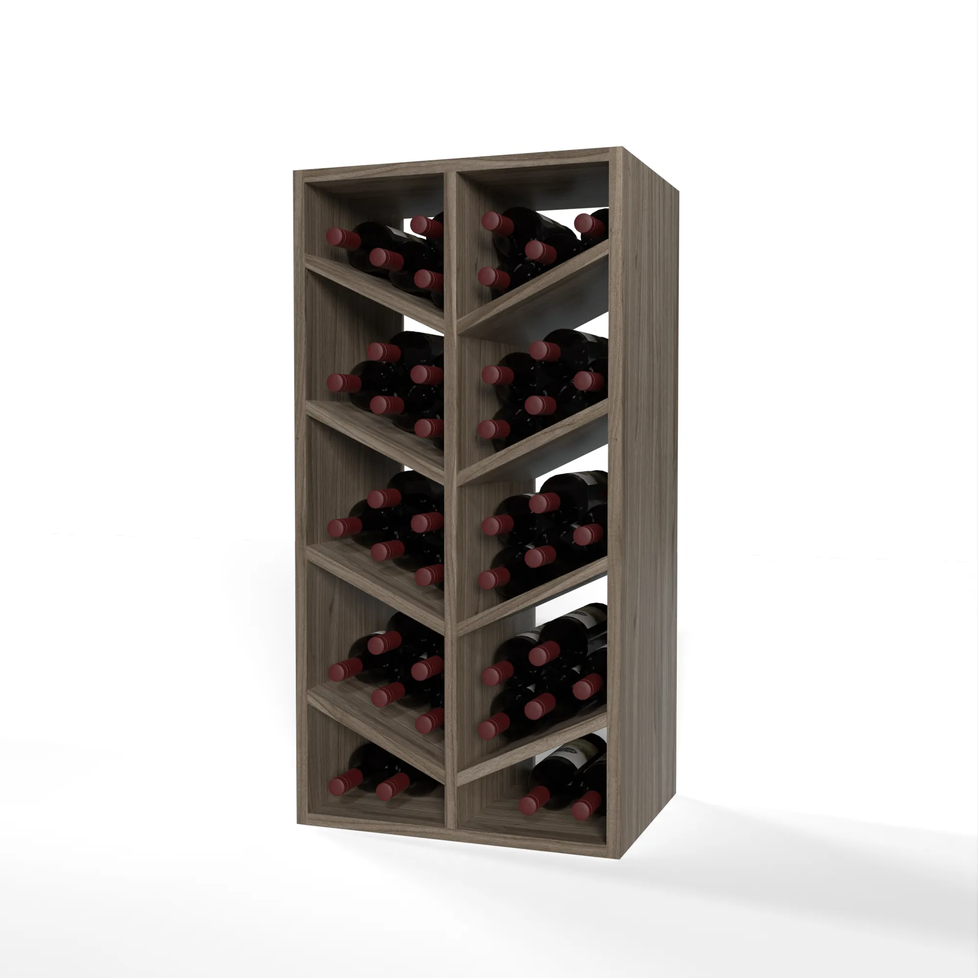 GrandCellar™ - 4 Column Full-Depth Chevron Wine Bin - 36"