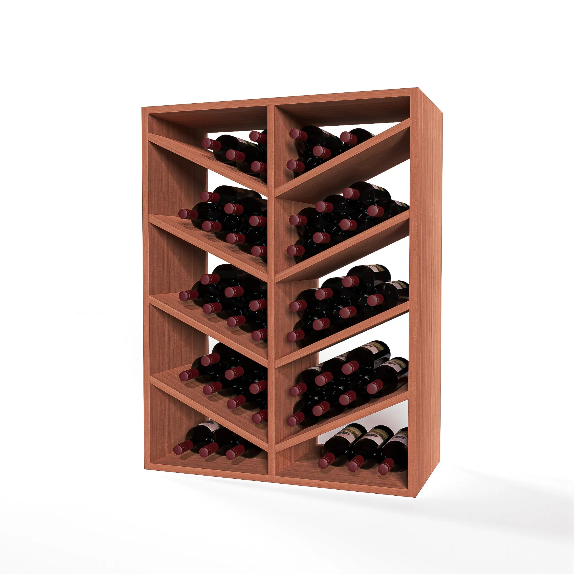 GrandCellar™ - 6 Column Full-Depth Chevron Wine Bin - 36"