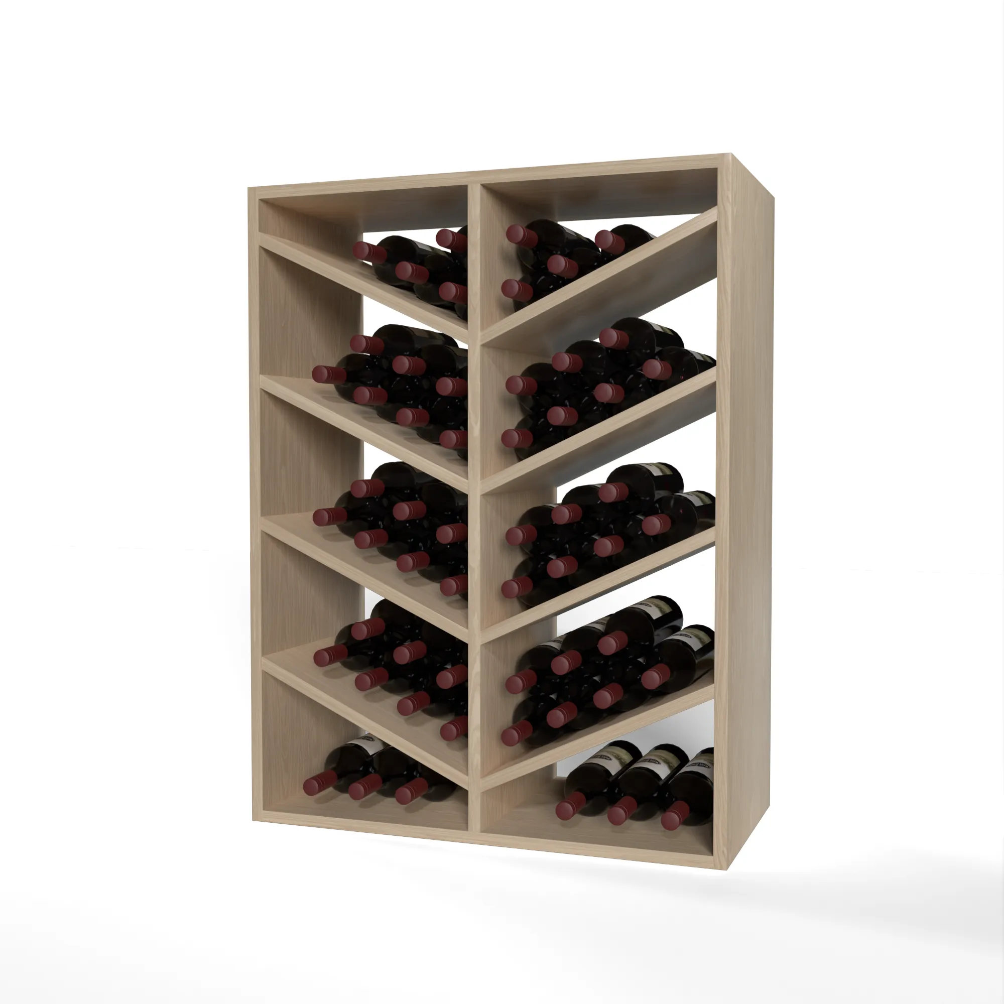 GrandCellar™ - 6 Column Full-Depth Chevron Wine Bin - 36"