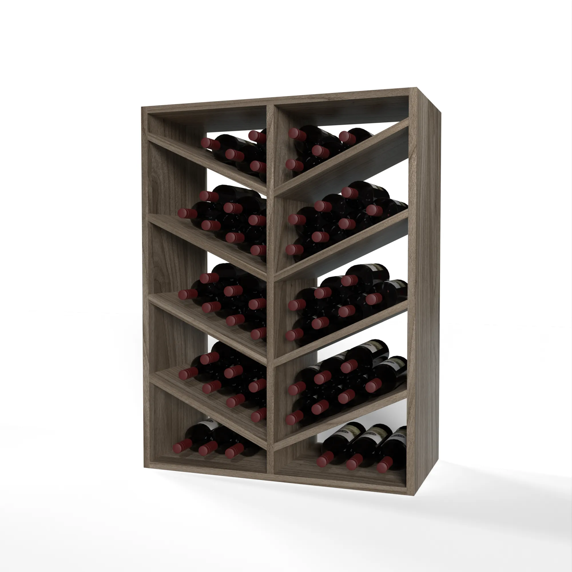 GrandCellar™ - 6 Column Full-Depth Chevron Wine Bin - 36"