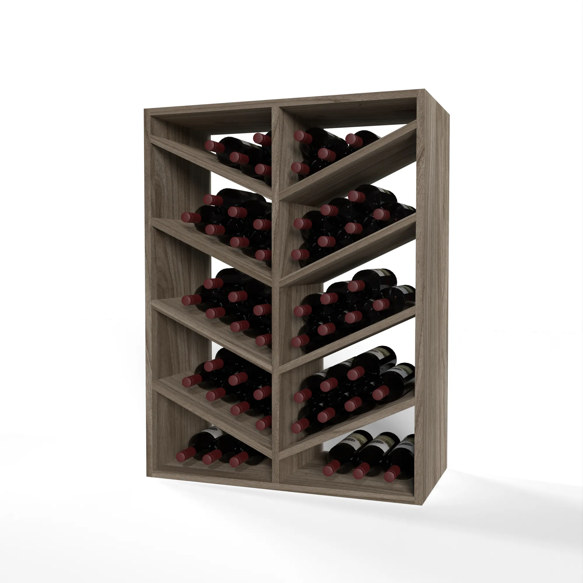 GrandCellar™ - 6 Column Full-Depth Chevron Wine Bin - 36"