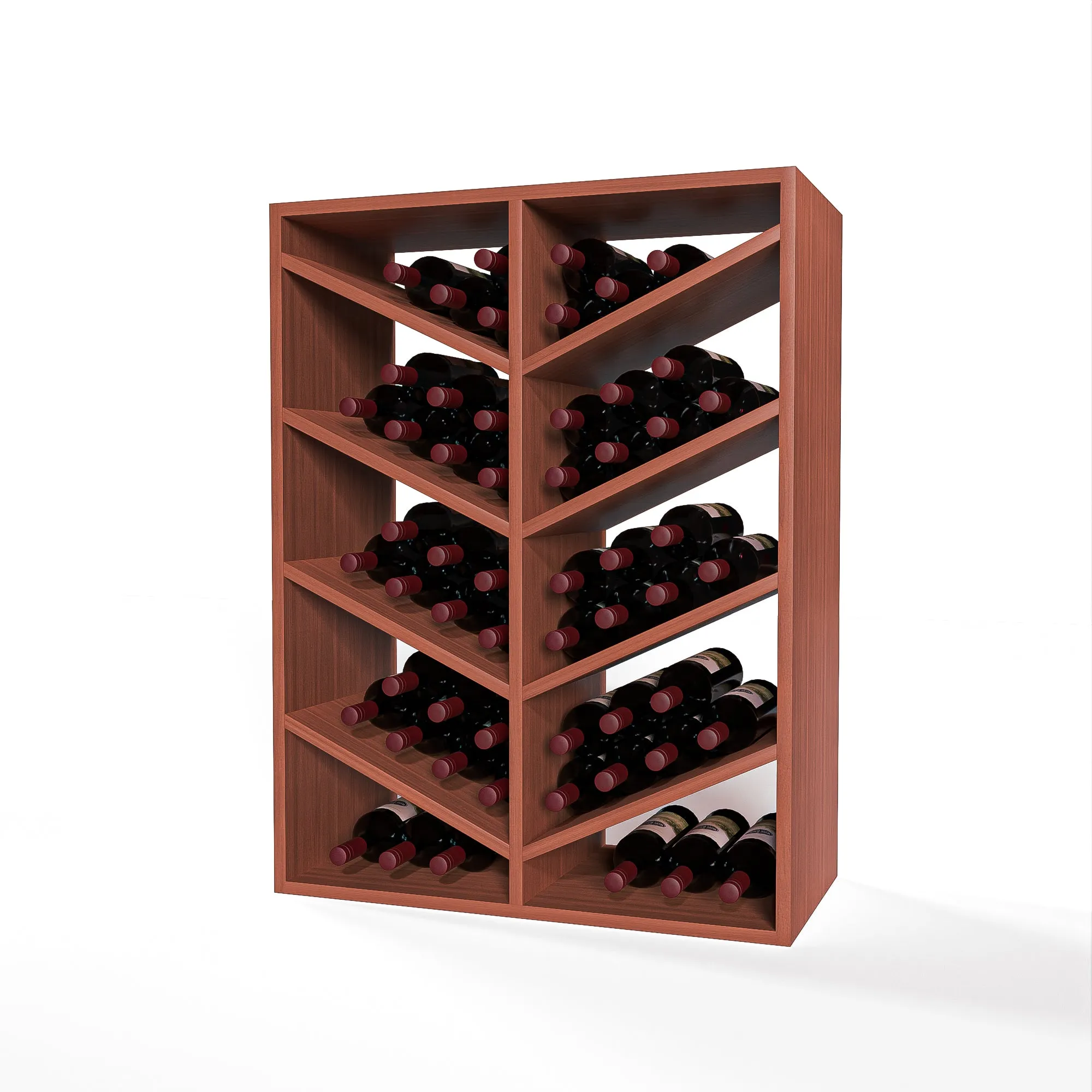 GrandCellar™ - 6 Column Full-Depth Chevron Wine Bin - 36"