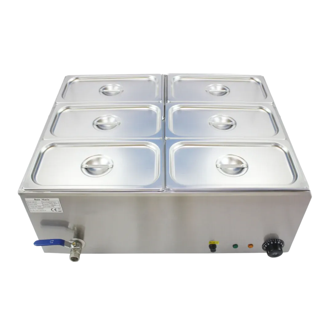 Hamoki Wet Well Heated Bain Marie GN 1/3 x 6 With Drain Tap - 291008