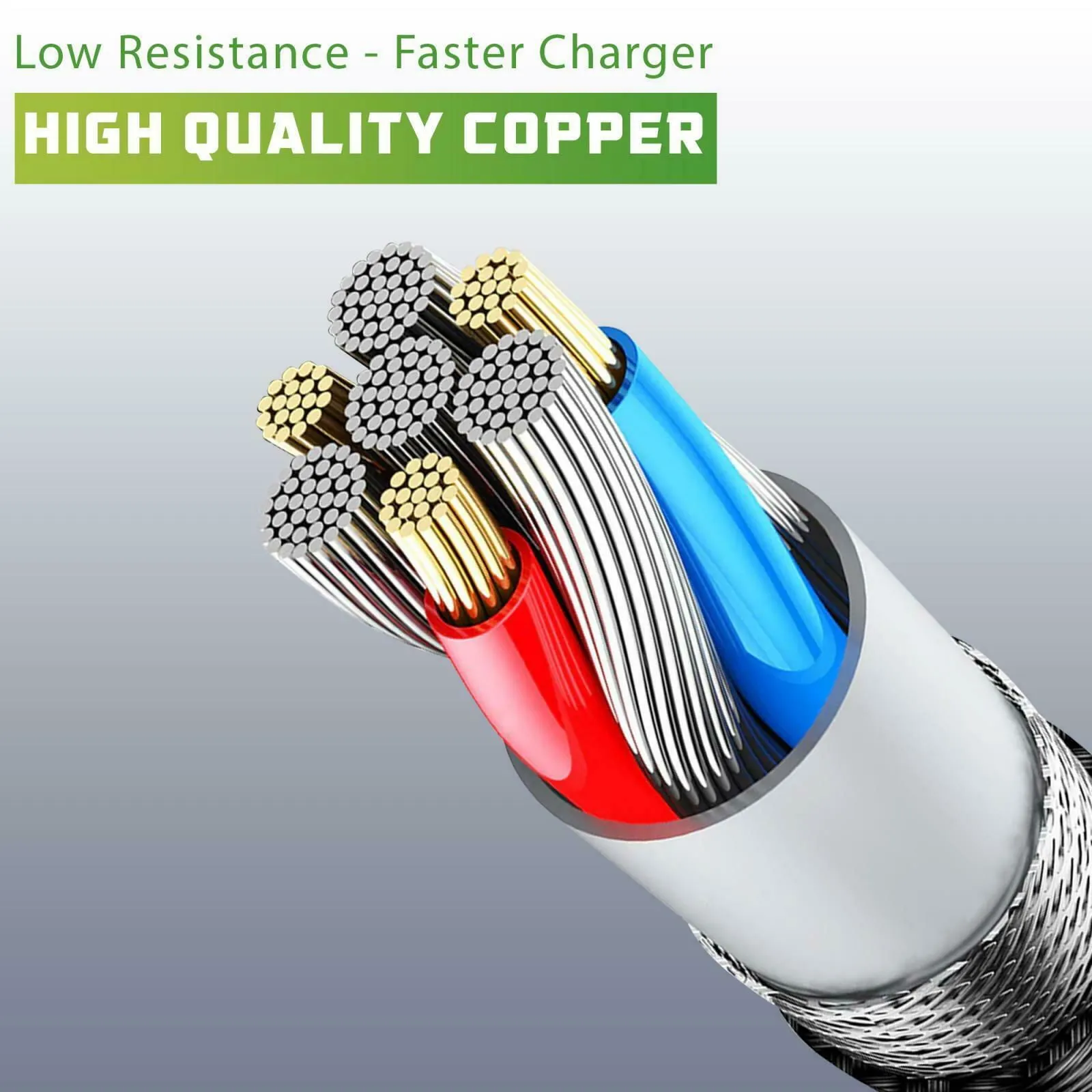 Heavy Duty Micro USB Charging Cable Braided Fast Phone Charger Lead