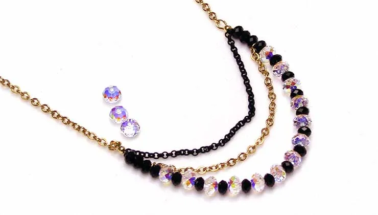 How to Make a Layered Necklace using Draped Chain and Beading Wire