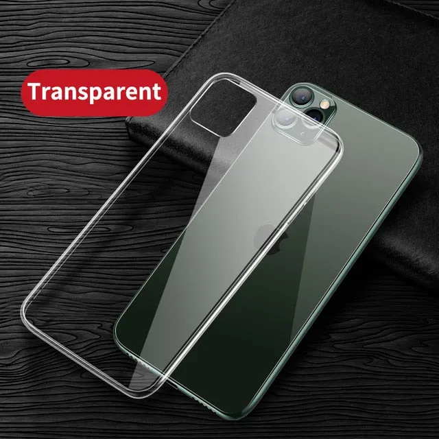 iHaitun Luxury Glass Case For iPhone 11 Pro Max Cases Ultra Thin Transparent Glass Cover For iPhone XS MAX XR X 10 7 8 Soft Edge