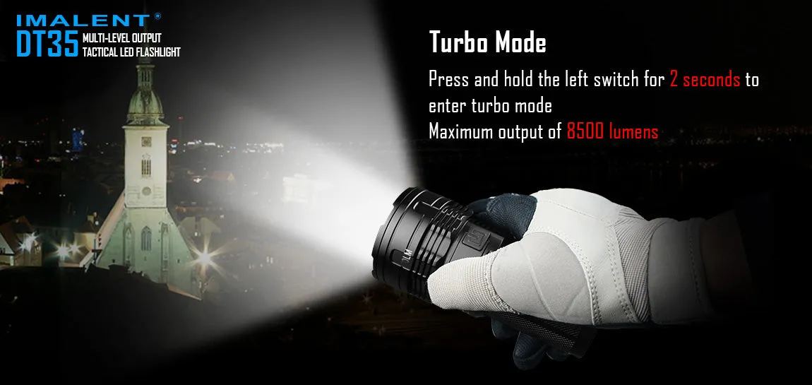 Imalent DT35 8500 Lumen 4 x 18650 CREE XHP35 LED Flashlight
