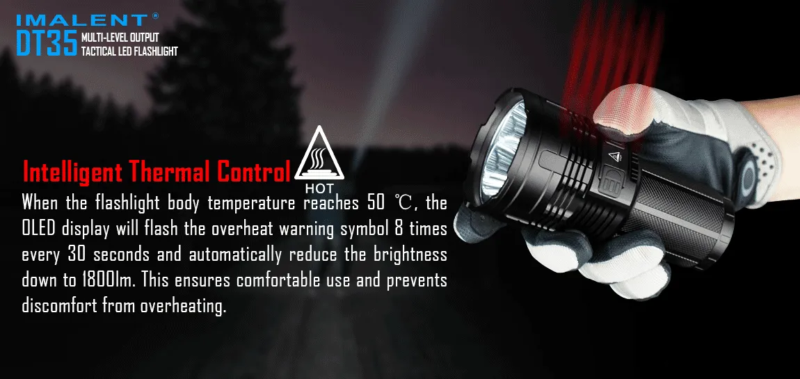 Imalent DT35 8500 Lumen 4 x 18650 CREE XHP35 LED Flashlight