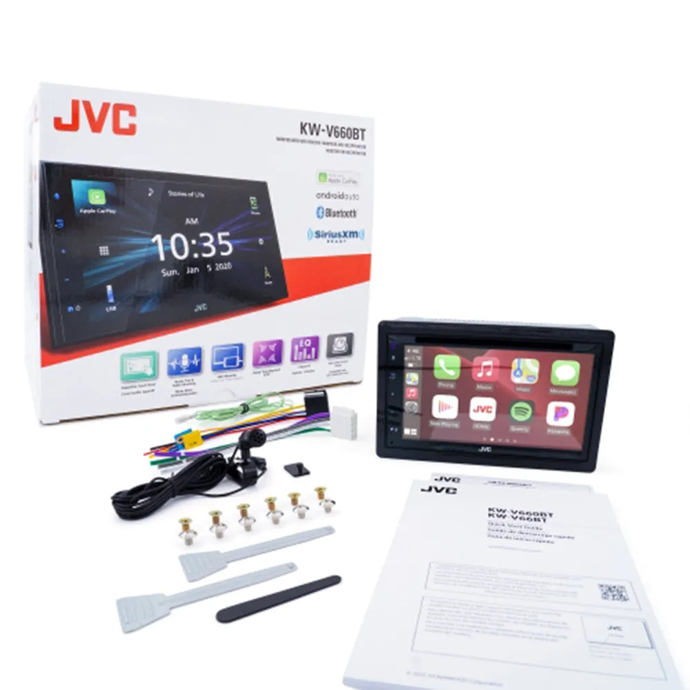 JVC Double DIN AV Receiver 6.8" Capacitive Touch Monitor Bluetooth KW-M560BT