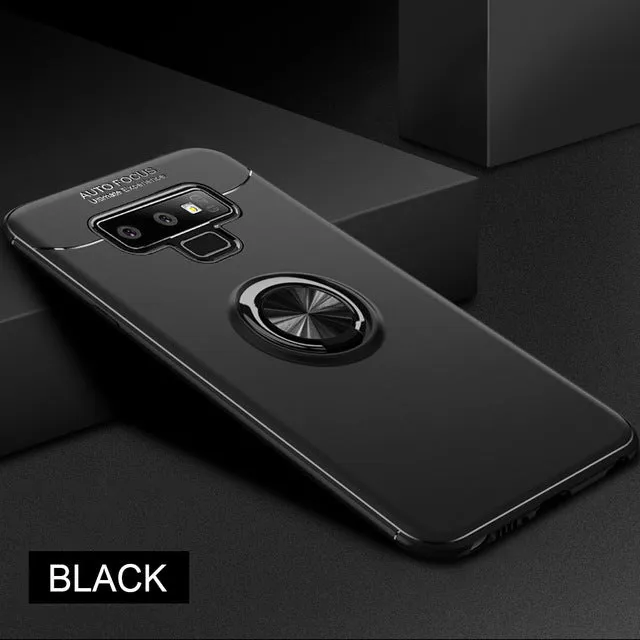 Luxury Bracket Ring Shockproof Case For Samsung Galaxy S8 S9 PLus Full Cover For Samsung Note 8 9 TPU Soft Silicone Holder Cases