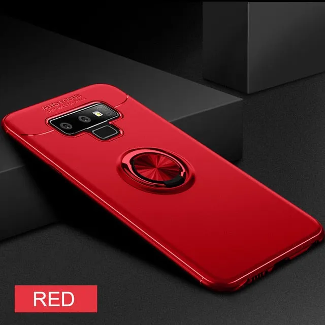 Luxury Bracket Ring Shockproof Case For Samsung Galaxy S8 S9 PLus Full Cover For Samsung Note 8 9 TPU Soft Silicone Holder Cases