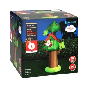 Lytworx 4m Inflatable Santa in Tree House with 10 Super Bright LED