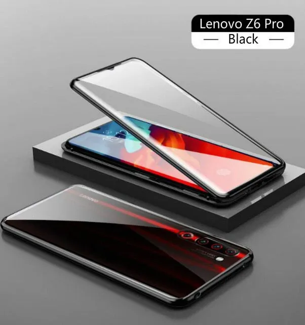 Magnetic Adsorption Case for Lenovo Z6 Pro Shockproof 360 Metal Frame Double Sided Tempered Glass Cover for Lenovo Z6 Pro Cases