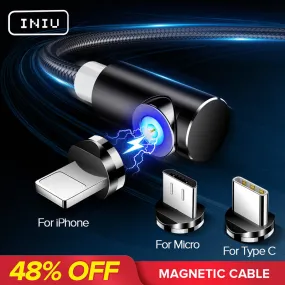 Magnetic Cable, 2m Fast Micro USB Type C Charger, Charging For iPhone XS X XR 8 7 Samsung S8 Magnet Android Phone Cable Cord