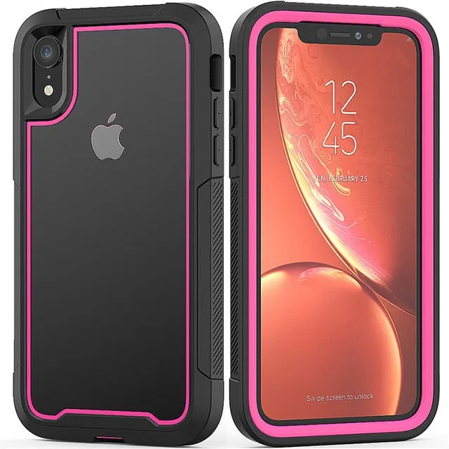 Military Shock Absorption Case For iPhone X XR XS XS Max Transparent Ultra-Thin PC TPU Protective Case For iPhone 6 6S 7 8 Plus