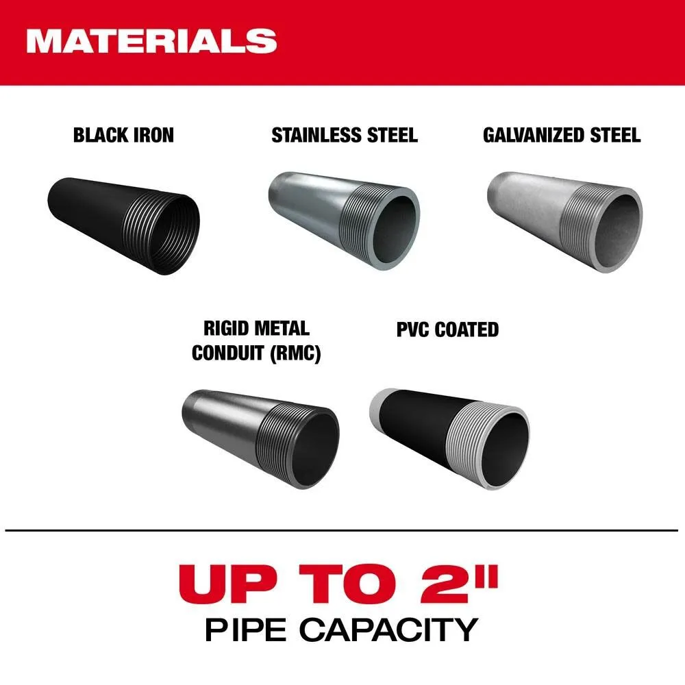 Milwaukee MXF512-2XC MX FUEL 1/8" - 2" Pipe Threading Machine Kit w/ Two Batteries and Charger