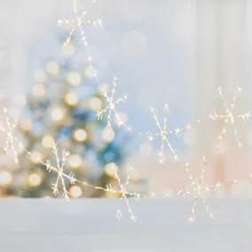 Multi Action Snowflake Garland With Warm White LEDs