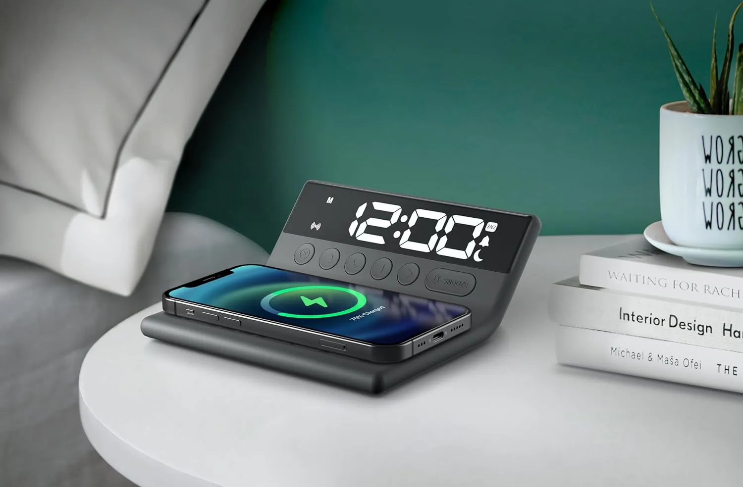 MUSE Black Radio With Wireless Charger | M168WI