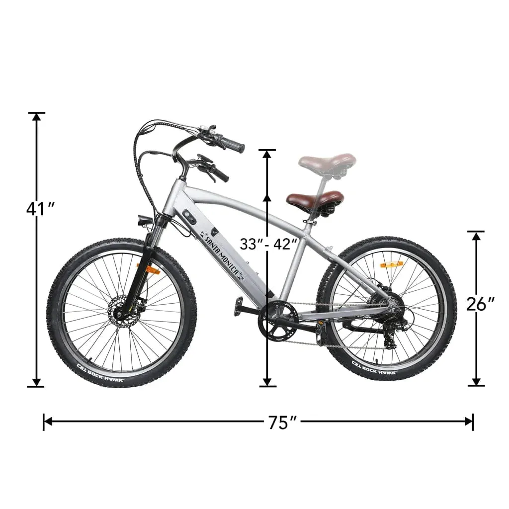 Nakto 26" Santa Monica 500W, 48V Cruiser Electric Bike