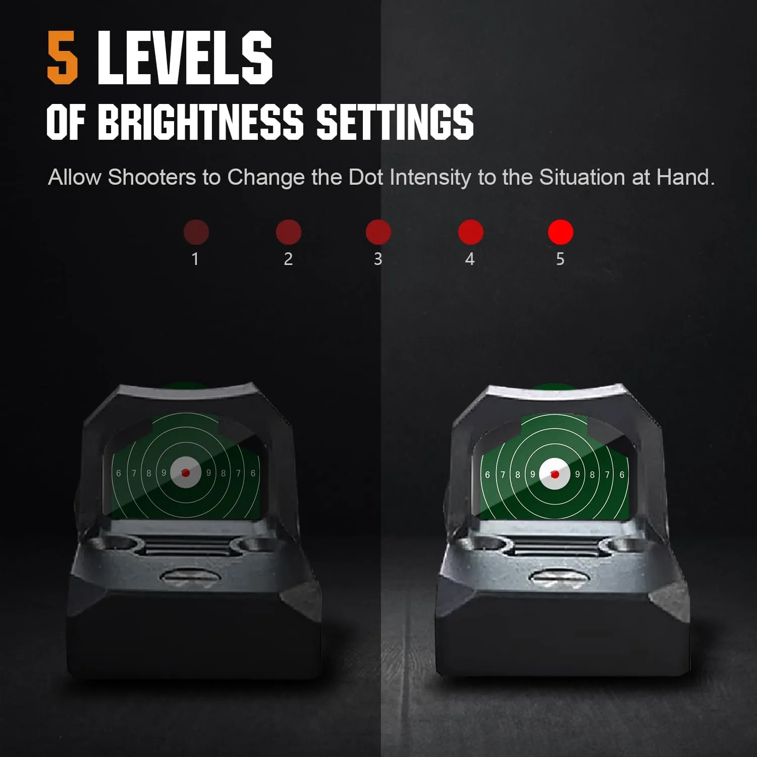 ohhunt® 3 MOA Pistol Micro Red Dot Sight 5 Reticle Brightness Compatible with RMR with Glock Mount and Picatinny Mount