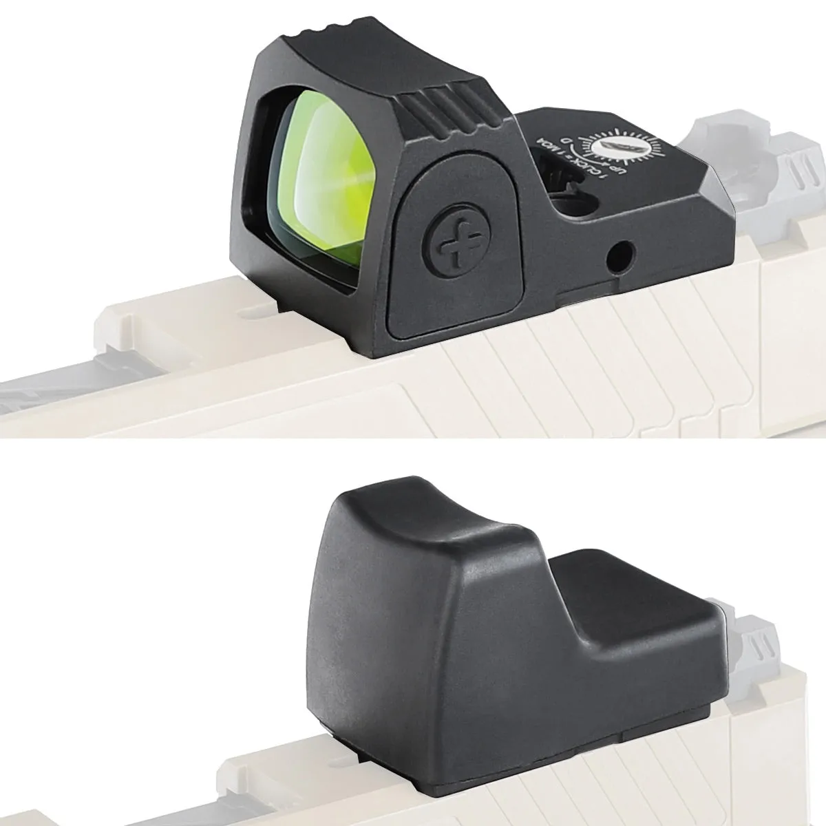 ohhunt® 3 MOA Pistol Micro Red Dot Sight 5 Reticle Brightness Compatible with RMR with Glock Mount and Picatinny Mount
