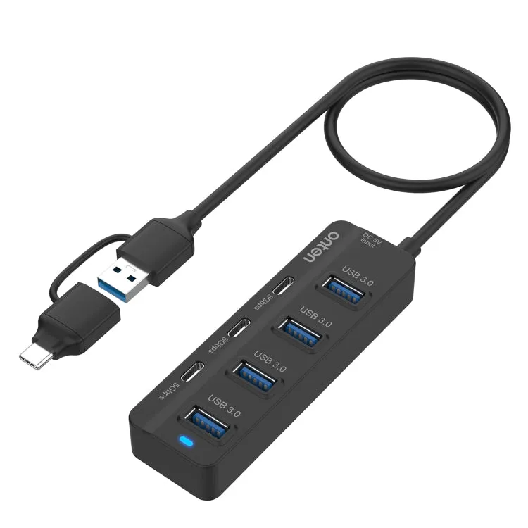 Onten UCA5306 7 in 2 USB3.0   Type-C 7-Ports HUB Docking Station Support OTG Function