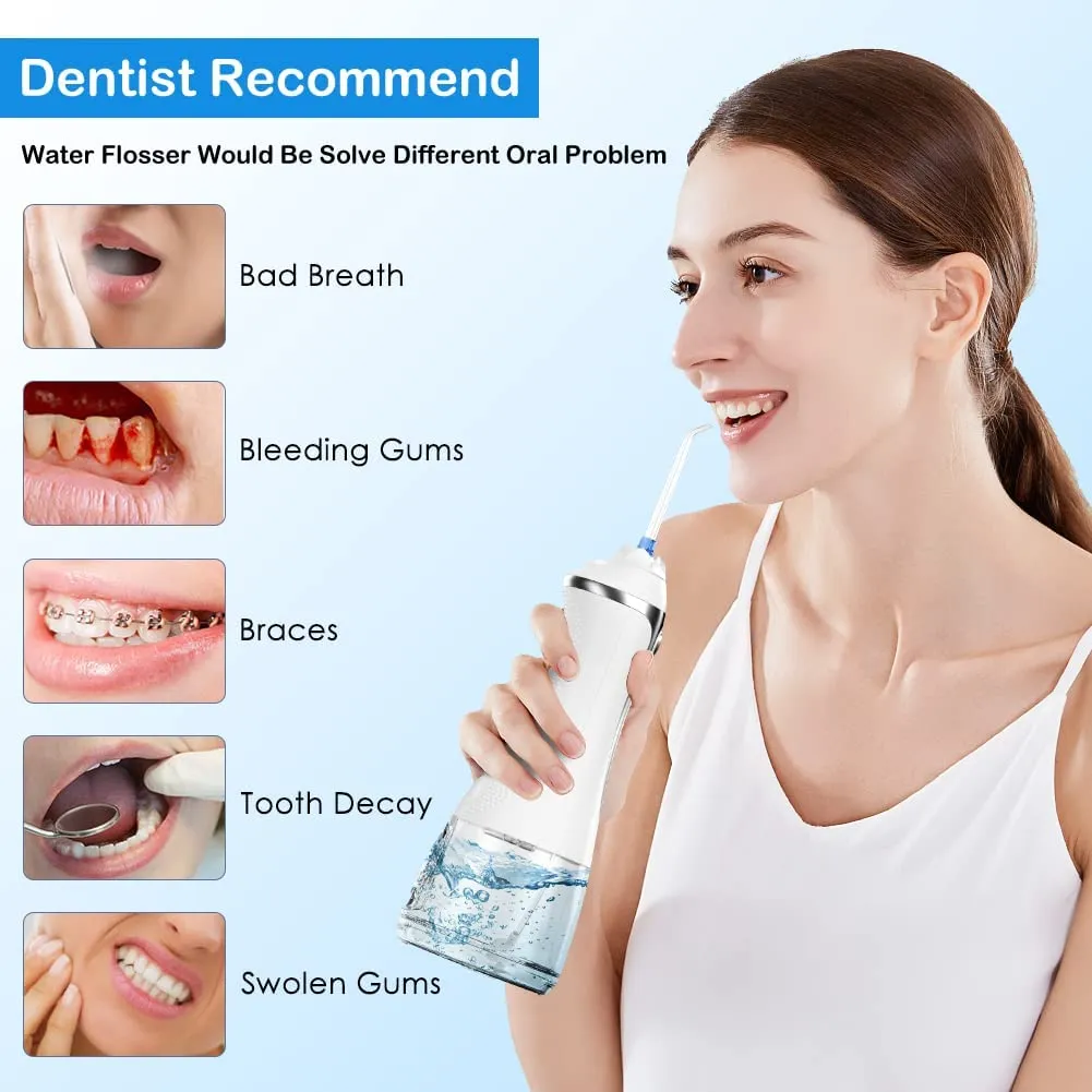 Oral Irrigator Portable IPX7 Waterproof Dental Water Flosser Jet USB h2ofloss Irrigator Dental Water Floss Tips Teeth Cleaner 0ral irrigator
