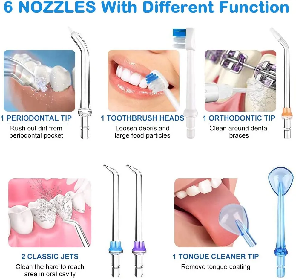 Oral Irrigator Portable IPX7 Waterproof Dental Water Flosser Jet USB h2ofloss Irrigator Dental Water Floss Tips Teeth Cleaner 0ral irrigator