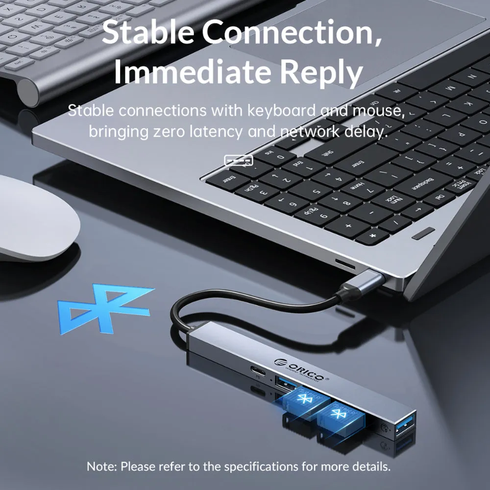 ORICO 5-Port USB C Hub to PD 60W USB A 2.0 USB A 3.0 with Indicator Lights, Aluminum Alloy, and 5Gbps Transmission Rate for Windows Mac OS Linux PC Computer Desktop Laptop |  BHC1-5P