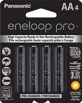 Panasonic (Sanyo) Eneloop XX Pro AA 2550mAH Rechargeable Batteries - 4 Pack