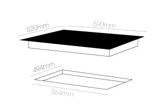 Parmco 600mm Ceramic Hob with Stainless Steel Frame HX-1-6S-CER