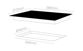 Parmco 600mm Cooktop Frameless Ceramic Touch HX-2-6NF-CER-T