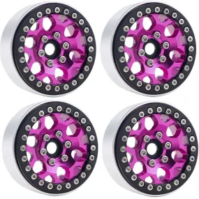 Powerhobby B3 Aluminum 1.9 Beadlock Wheels 9mm Hubs, Pink, for 1/10 Rock Crawler, 4pcs