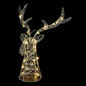 Premier 42cm Lit Silver Metal Stags Head