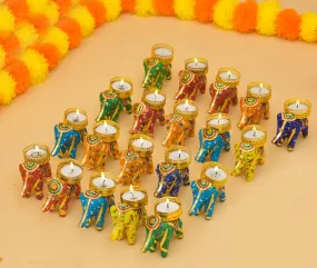 Pride Store Elephant Tealight Candles for Diwali Decoration, Christmas, Birthday, Party, Room, Office, Carnival Decorative Candles (Pack of 20)