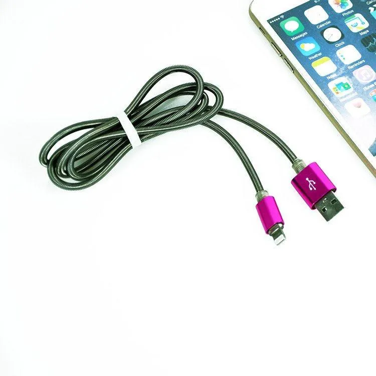 PTron Falcon 1.5A USB Lightning Cable Metal Cable Data Sync Charger For All iOS Smartphones (Pink)