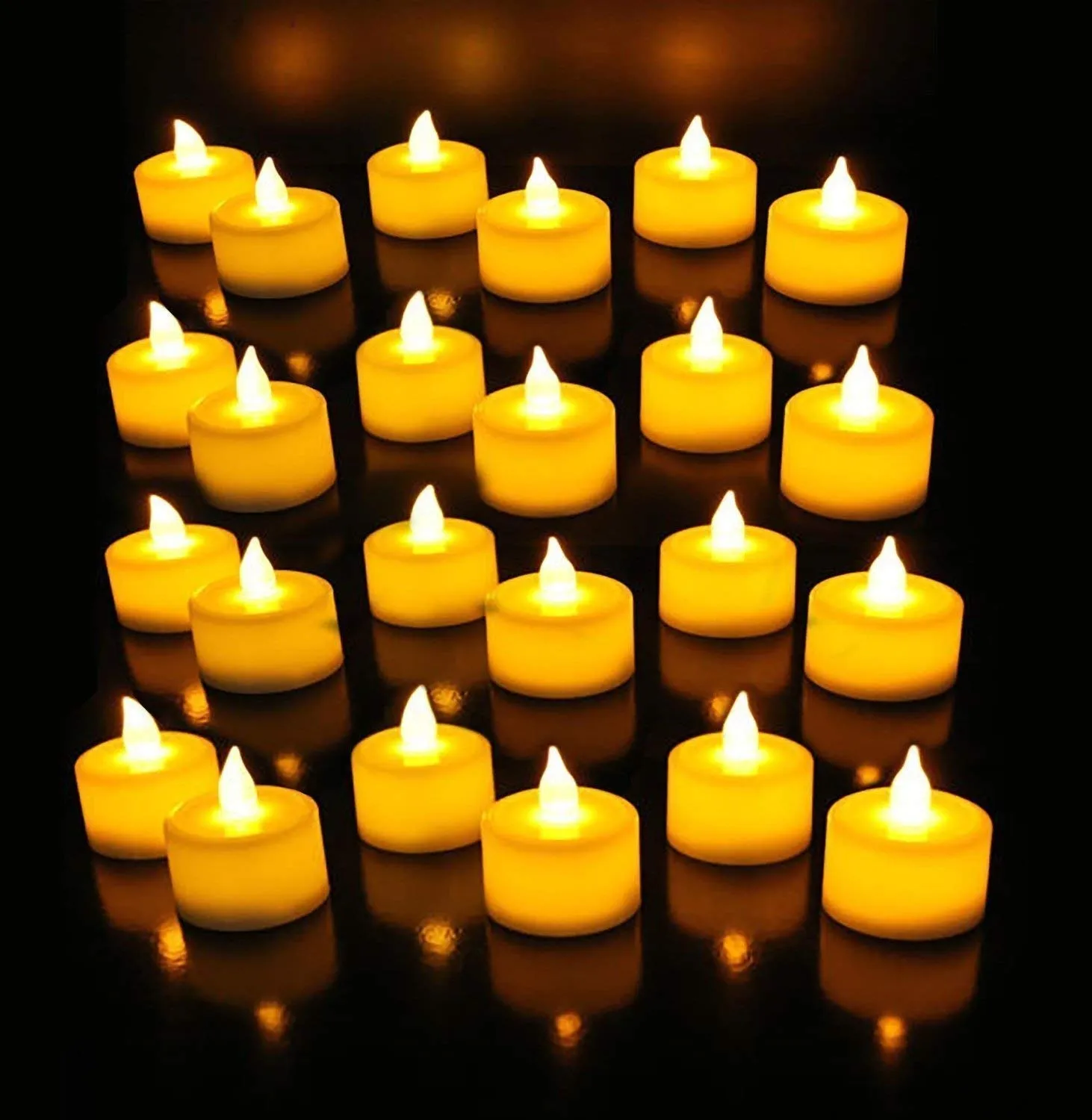 Purabelle LED Flameless and Smokeless Battery Operated Tea Light Candle for Indoor Outdoor Decoration, Multicolour -Pack of 24