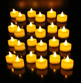 Purabelle LED Flameless and Smokeless Battery Operated Tea Light Candle for Indoor Outdoor Decoration, Multicolour -Pack of 24
