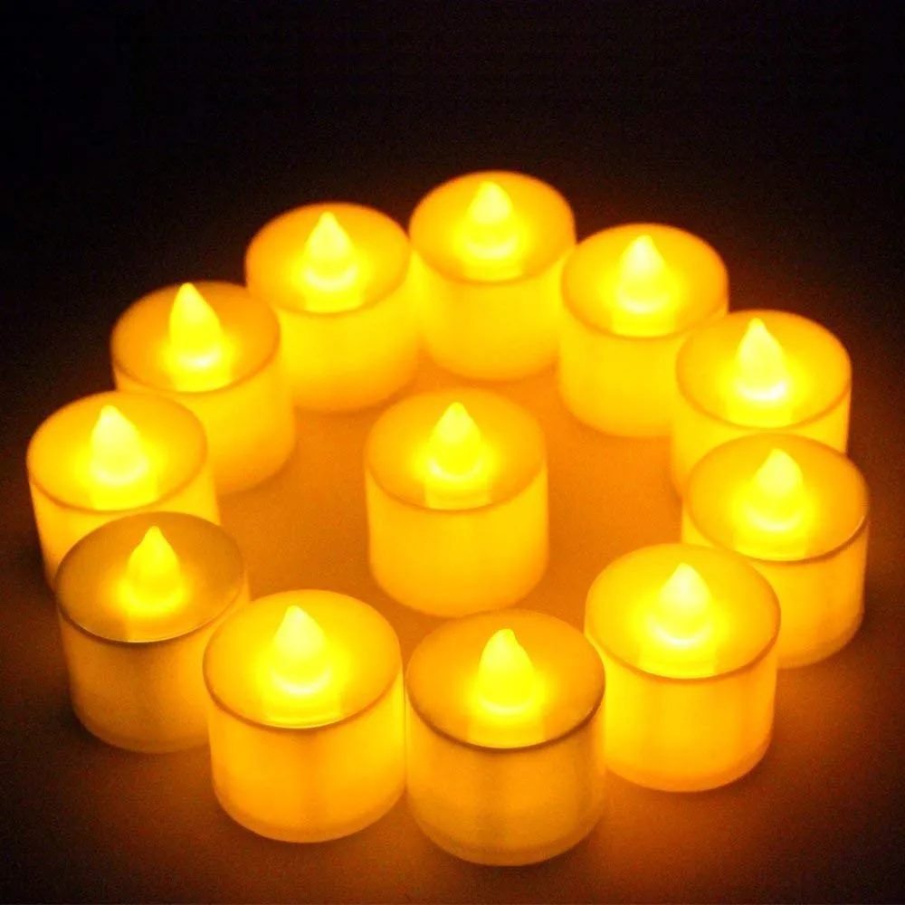 Purabelle LED Flameless and Smokeless Battery Operated Tea Light Candle for Indoor Outdoor Decoration, Multicolour -Pack of 24
