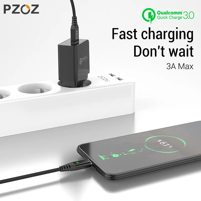 PZOZ Magnetic Cable Micro usb Type C Fast Charging Adapter Phone Microusb Type-C Magnet Charger usb c For iphone Samsung xiaomi