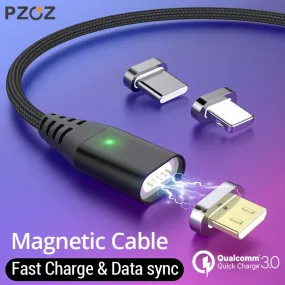 PZOZ Magnetic Cable Micro usb Type C Fast Charging Adapter Phone Microusb Type-C Magnet Charger usb c For iphone Samsung xiaomi