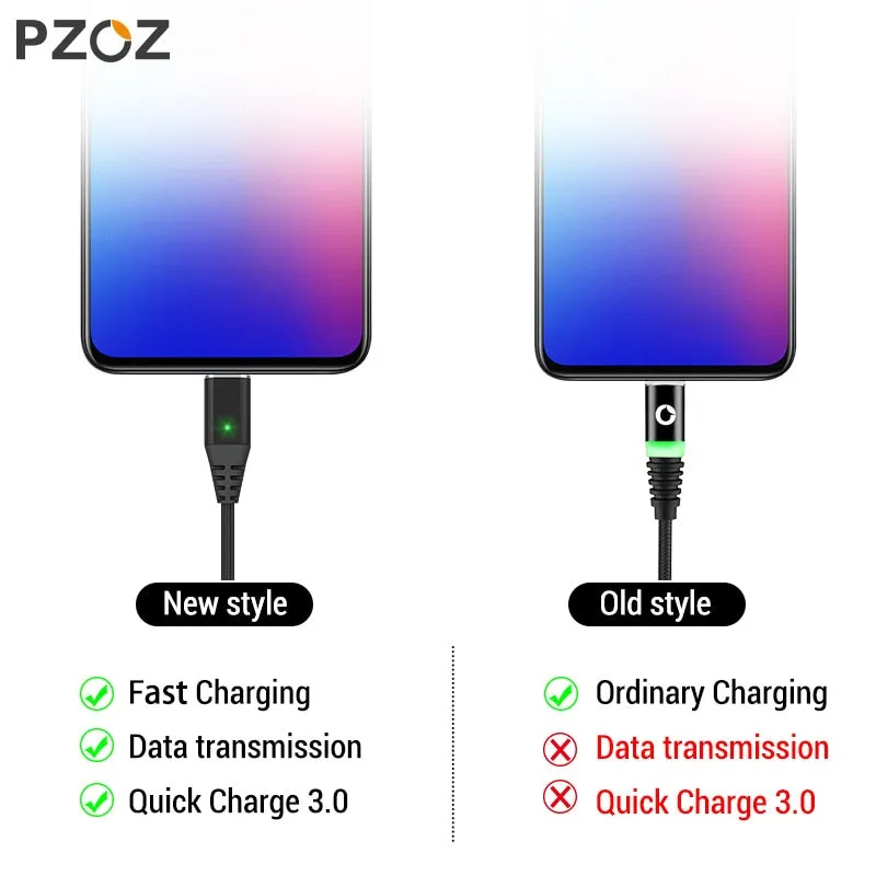 PZOZ Magnetic Cable Micro usb Type C Fast Charging Adapter Phone Microusb Type-C Magnet Charger usb c For iphone Samsung xiaomi