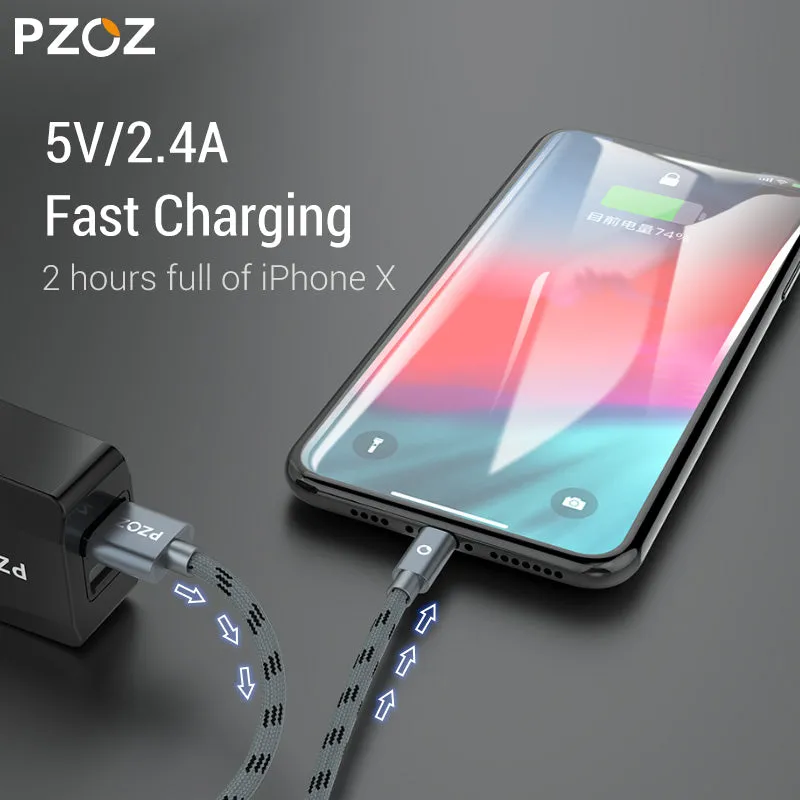 PZOZ usb cable for iphone cable Xs max Xr X 8 7 6 plus 6s 5 s plus ipad mini fast charging cables mobile phone charger cord data