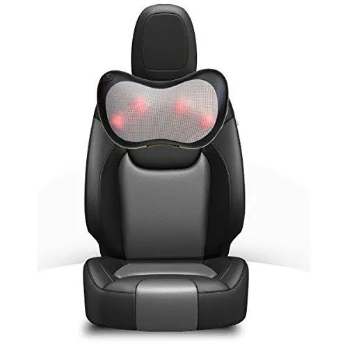 Quad-Point Shiatsu Deep-Kneading Massage Pillow w/Switchable Heat