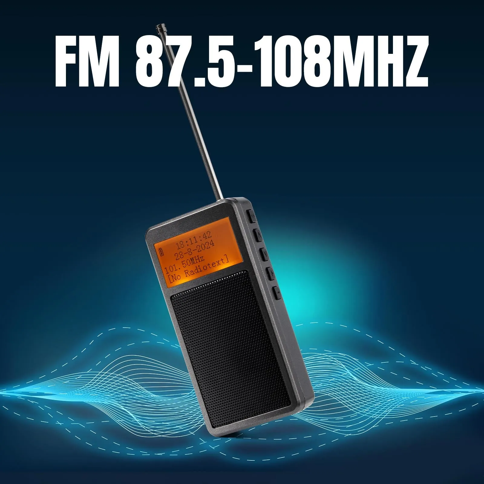 Raddy RF205 Portable FM Radio | BT 5.3| FM-to-BT Signal Output | Pocket Mini | Type-C Charging | Alarm Clock