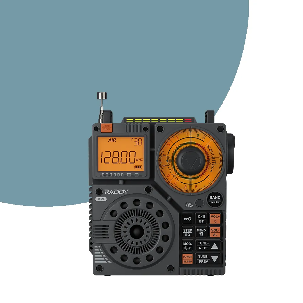 Raddy RF320 Shortwave Radio | FM/AM/SW/VHF/WB/AIR | Remote Control | Bluetooth 5.0