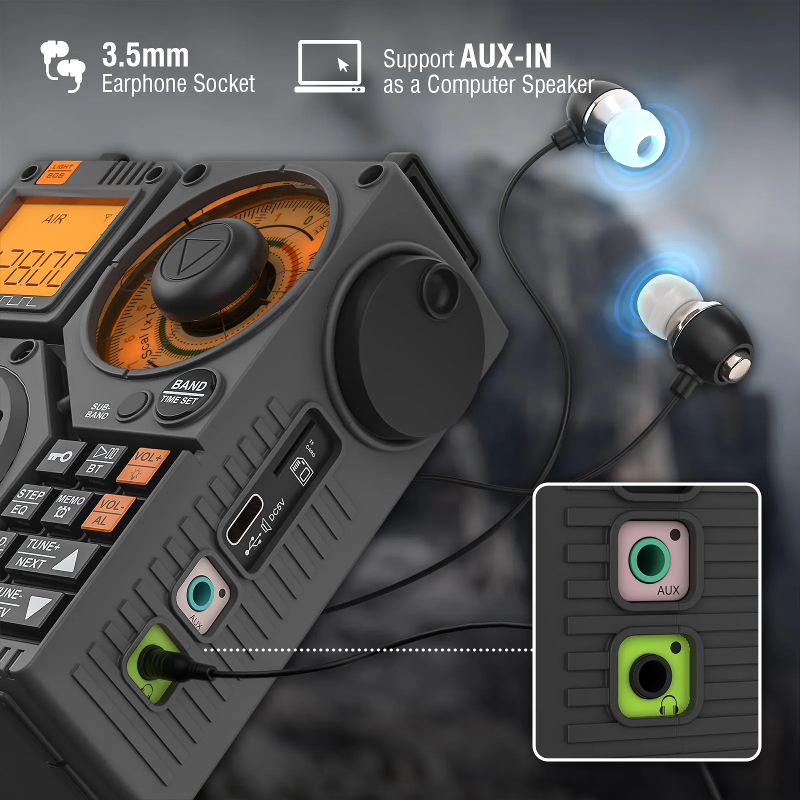 Raddy RF320 Shortwave Radio | FM/AM/SW/VHF/WB/AIR | Remote Control | Bluetooth 5.0